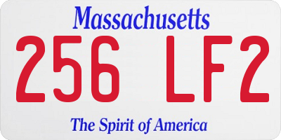 MA license plate 256LF2