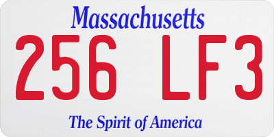 MA license plate 256LF3