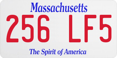 MA license plate 256LF5