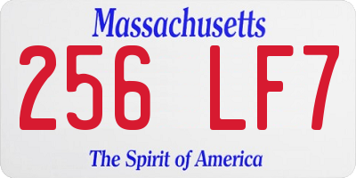 MA license plate 256LF7