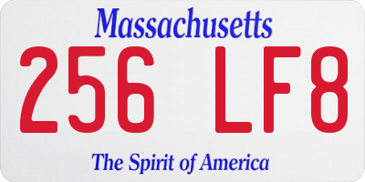 MA license plate 256LF8