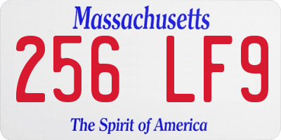 MA license plate 256LF9