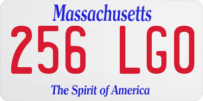 MA license plate 256LG0