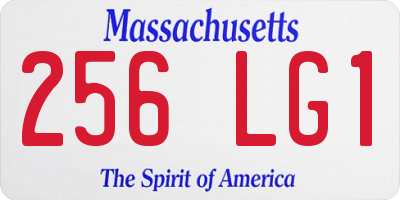 MA license plate 256LG1