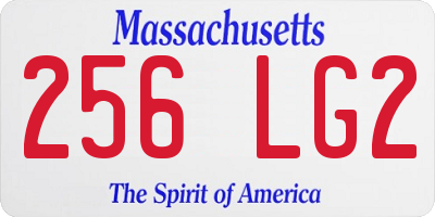 MA license plate 256LG2