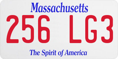 MA license plate 256LG3