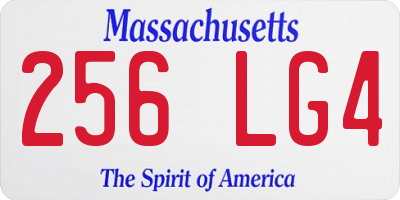 MA license plate 256LG4