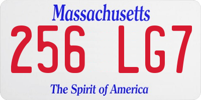 MA license plate 256LG7