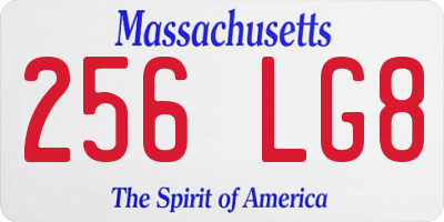 MA license plate 256LG8