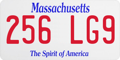 MA license plate 256LG9