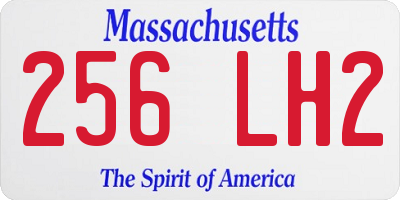 MA license plate 256LH2
