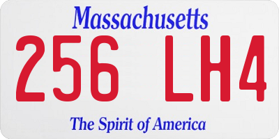 MA license plate 256LH4