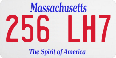MA license plate 256LH7