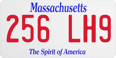 MA license plate 256LH9