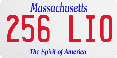 MA license plate 256LI0