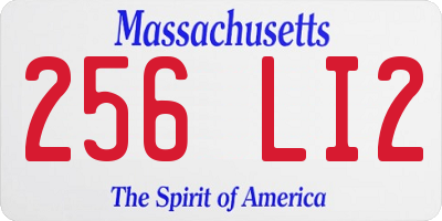 MA license plate 256LI2