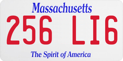 MA license plate 256LI6