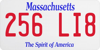 MA license plate 256LI8