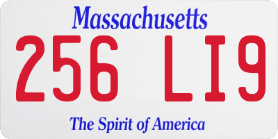 MA license plate 256LI9
