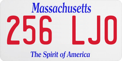 MA license plate 256LJ0