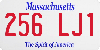 MA license plate 256LJ1