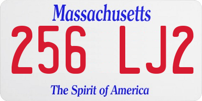 MA license plate 256LJ2