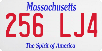 MA license plate 256LJ4