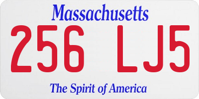 MA license plate 256LJ5