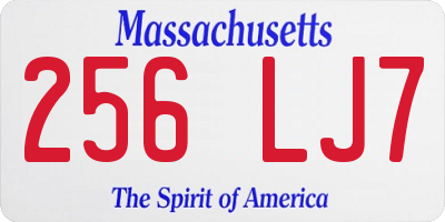 MA license plate 256LJ7