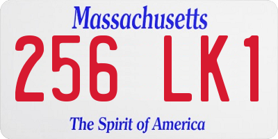 MA license plate 256LK1