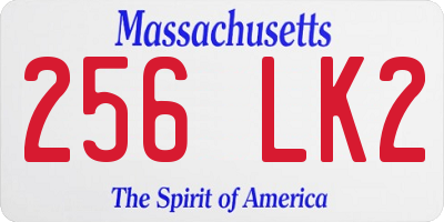 MA license plate 256LK2