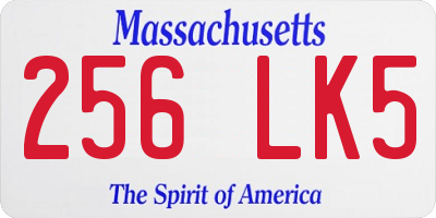 MA license plate 256LK5
