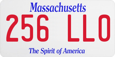 MA license plate 256LL0
