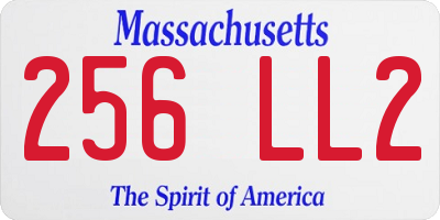 MA license plate 256LL2