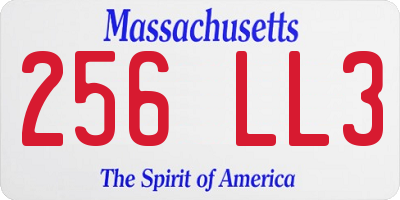 MA license plate 256LL3