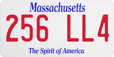 MA license plate 256LL4