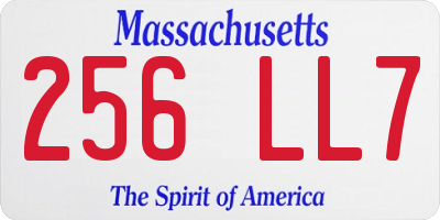 MA license plate 256LL7