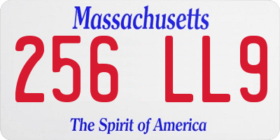 MA license plate 256LL9
