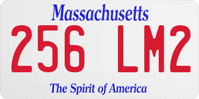MA license plate 256LM2