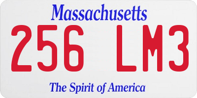 MA license plate 256LM3