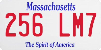 MA license plate 256LM7
