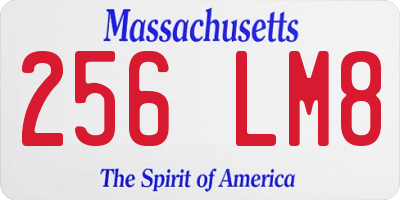 MA license plate 256LM8