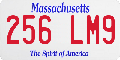 MA license plate 256LM9