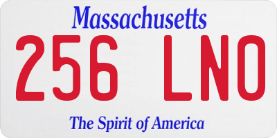 MA license plate 256LN0
