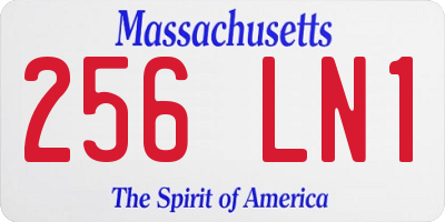 MA license plate 256LN1