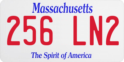 MA license plate 256LN2