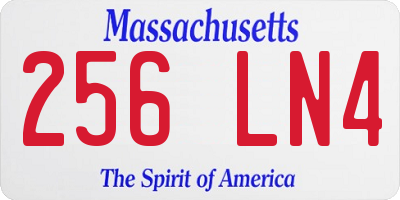 MA license plate 256LN4