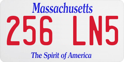 MA license plate 256LN5