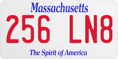 MA license plate 256LN8