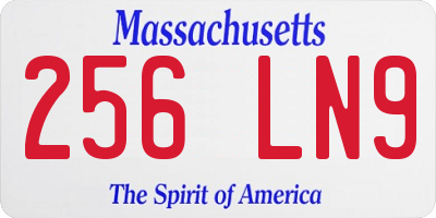MA license plate 256LN9